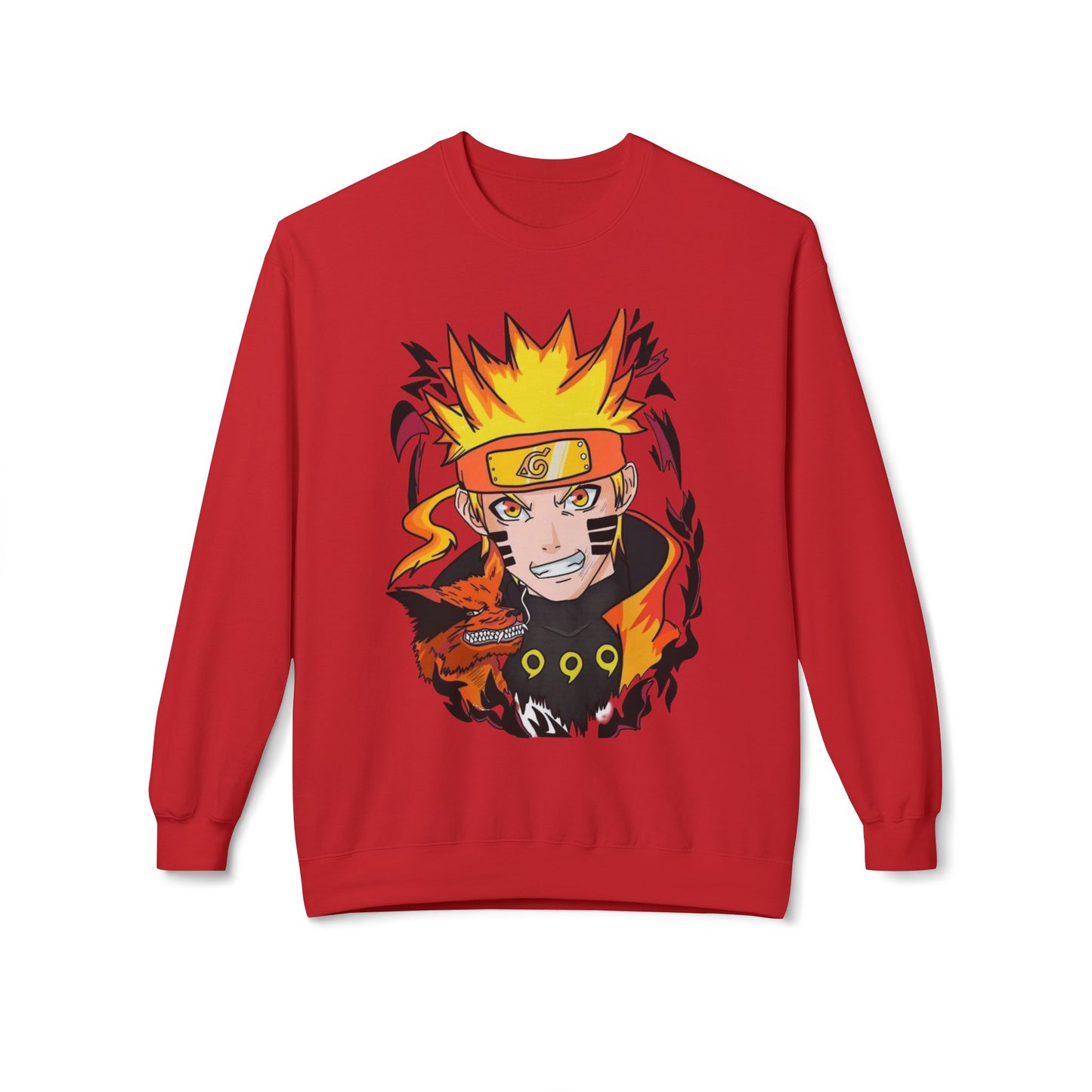 Naruto Inspired Unisex Crewneck Sweatshirt, Anime Sweatshirt, Gift for Fans, Cozy Fleece Pullover, Streetwear, Geek Aesthetic