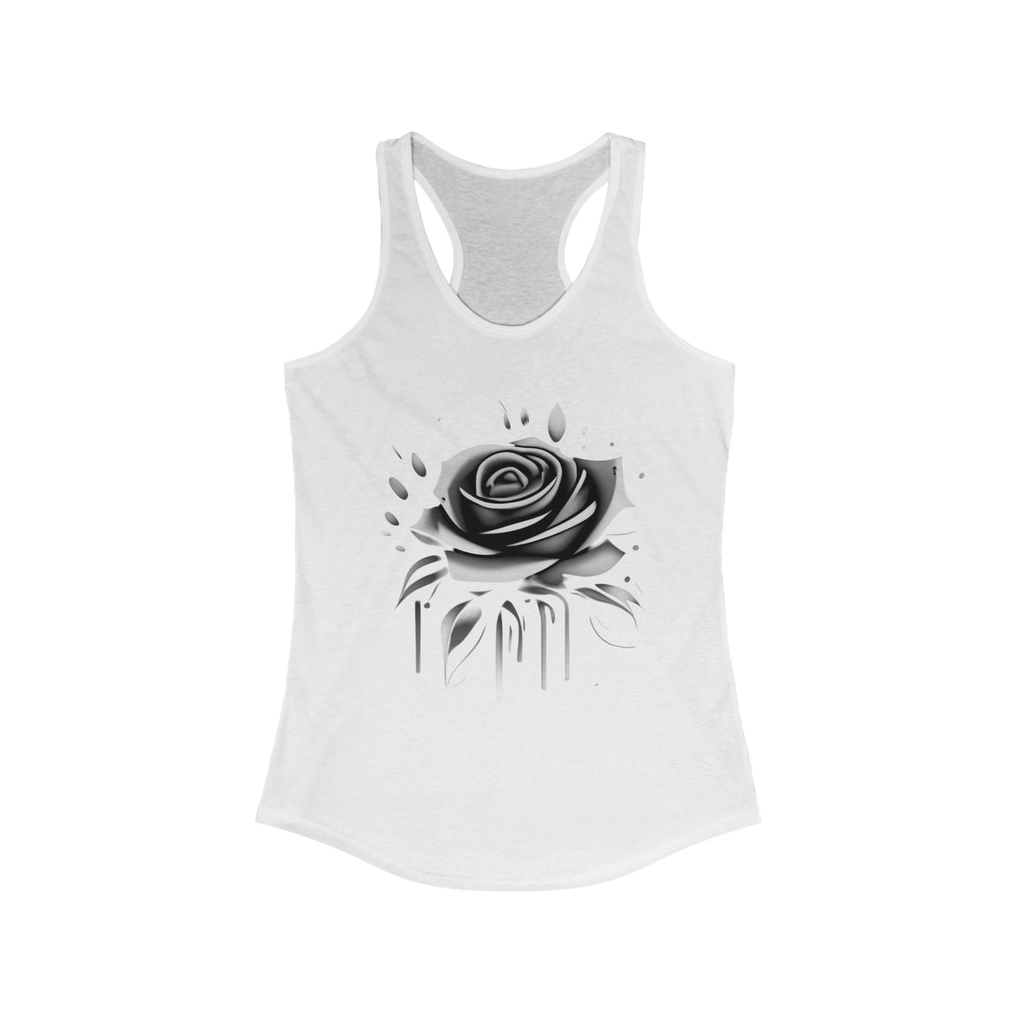 Elegant Floral Racerback Tank, Women’s Summer Top, Gym Tank, Gift for Her, Casual Wear, Rose Design Sleeveless Shirt