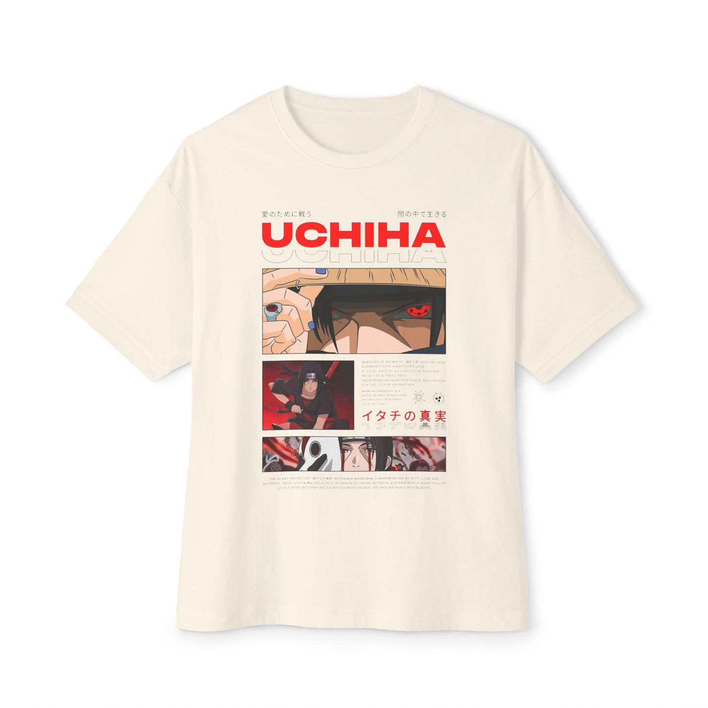 Stylish Uchiha Unisex Oversized Boxy Tee, Anime Fashion Shirt, Casual Wear for Fans, Anime Gift, Streetwear, Graphic Tee