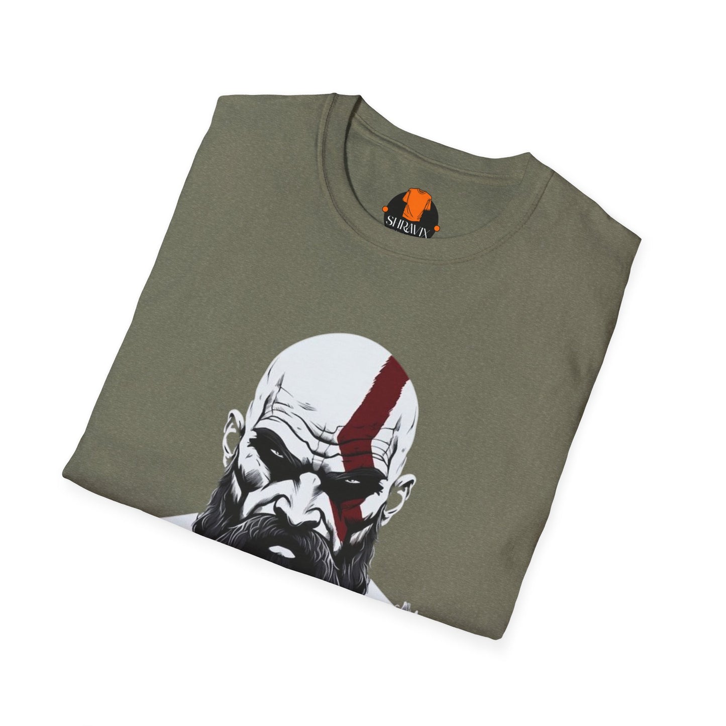 Kratos Inspired Unisex Softstyle T-Shirt, Gaming Tee, Geek Wear, Men's Graphic Tee, Gift for Gamers, Birthday Present, Casual Wear