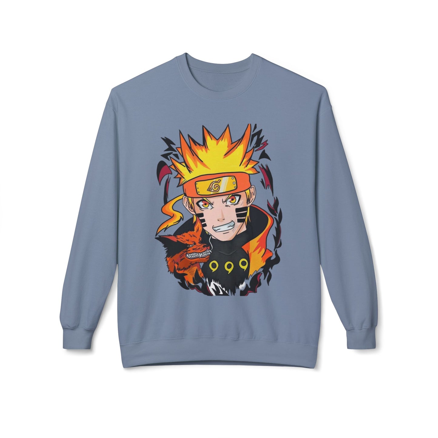 Naruto Inspired Unisex Crewneck Sweatshirt, Anime Sweatshirt, Gift for Fans, Cozy Fleece Pullover, Streetwear, Geek Aesthetic