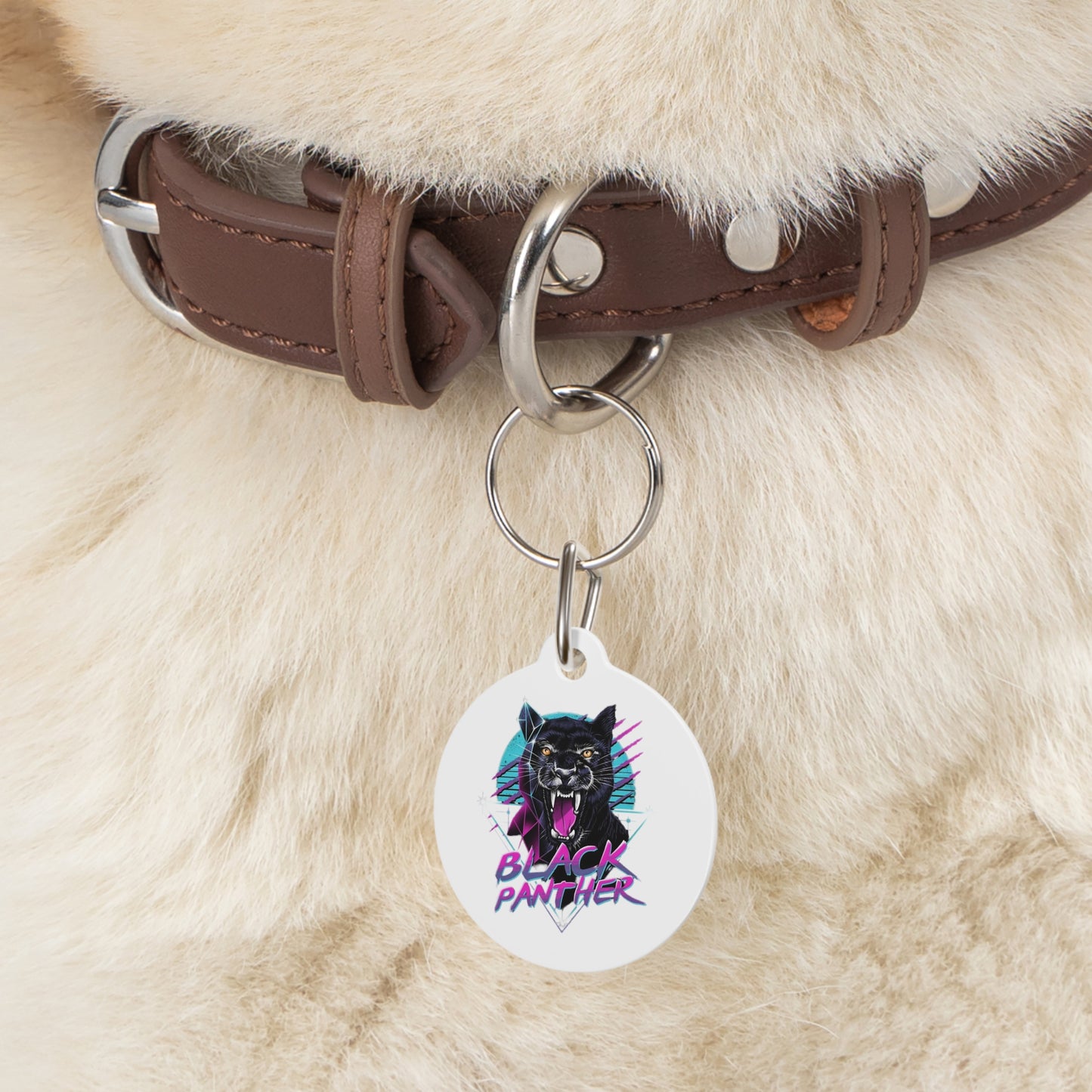 Wild Panther Pet Tag, Personalized Dog Tag, Cat ID Tag, Unique Pet Accessory, Animal Lover Gift, Custom Pet Name Tag