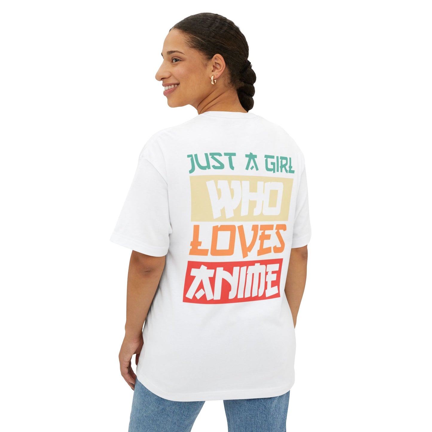 Unisex Anime Lover Oversized Tee, Just a Girl Who Loves Anime Shirt, Casual Wear, Gift for Anime Fans, Pop Culture Fashion