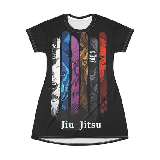 Stylish Jiu Jitsu T-Shirt Dress, Perfect for Training, Casual Wear, Sports Events, Gift for Martial Arts Enthusiasts, Unique Workout Style