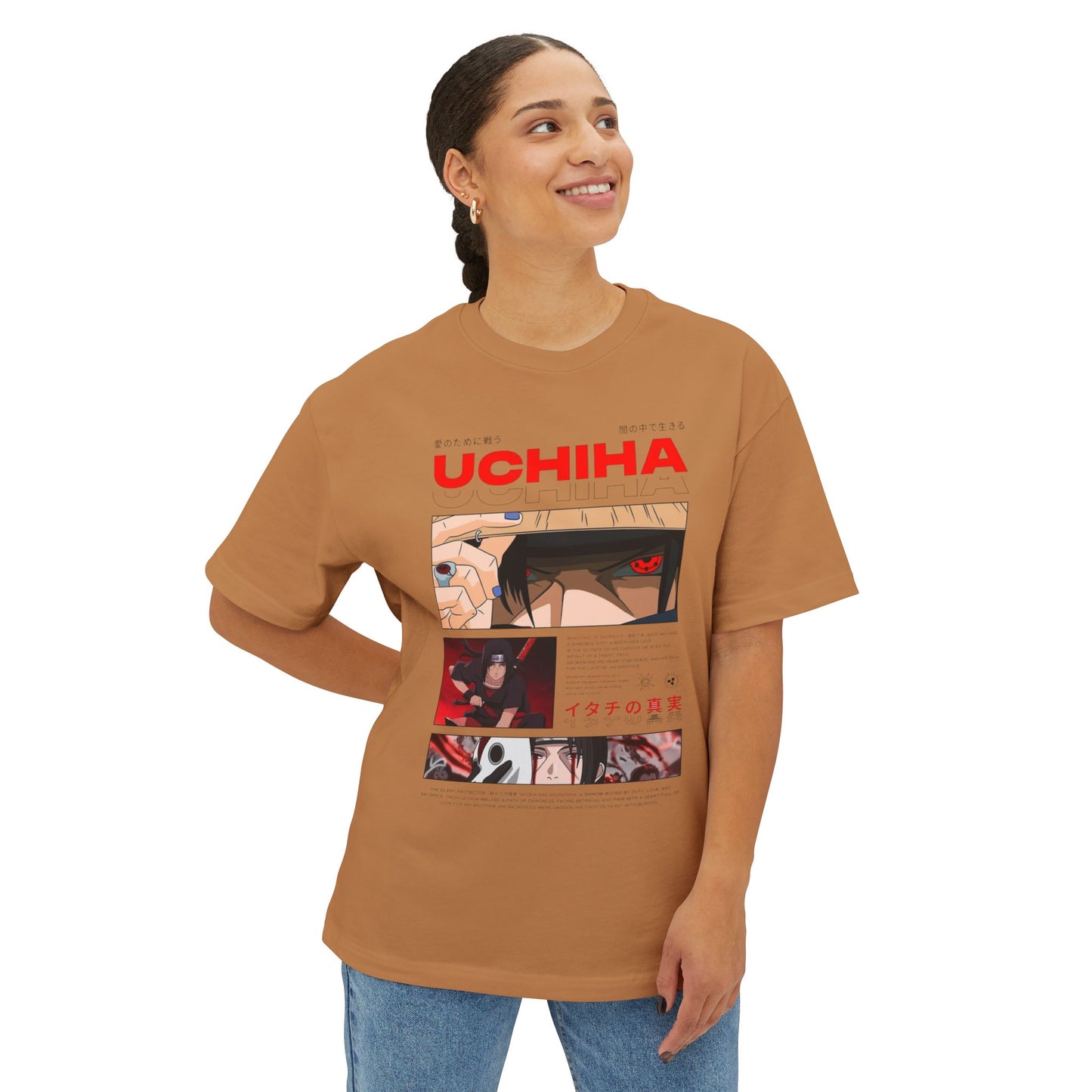 Stylish Uchiha Unisex Oversized Boxy Tee, Anime Fashion Shirt, Casual Wear for Fans, Anime Gift, Streetwear, Graphic Tee