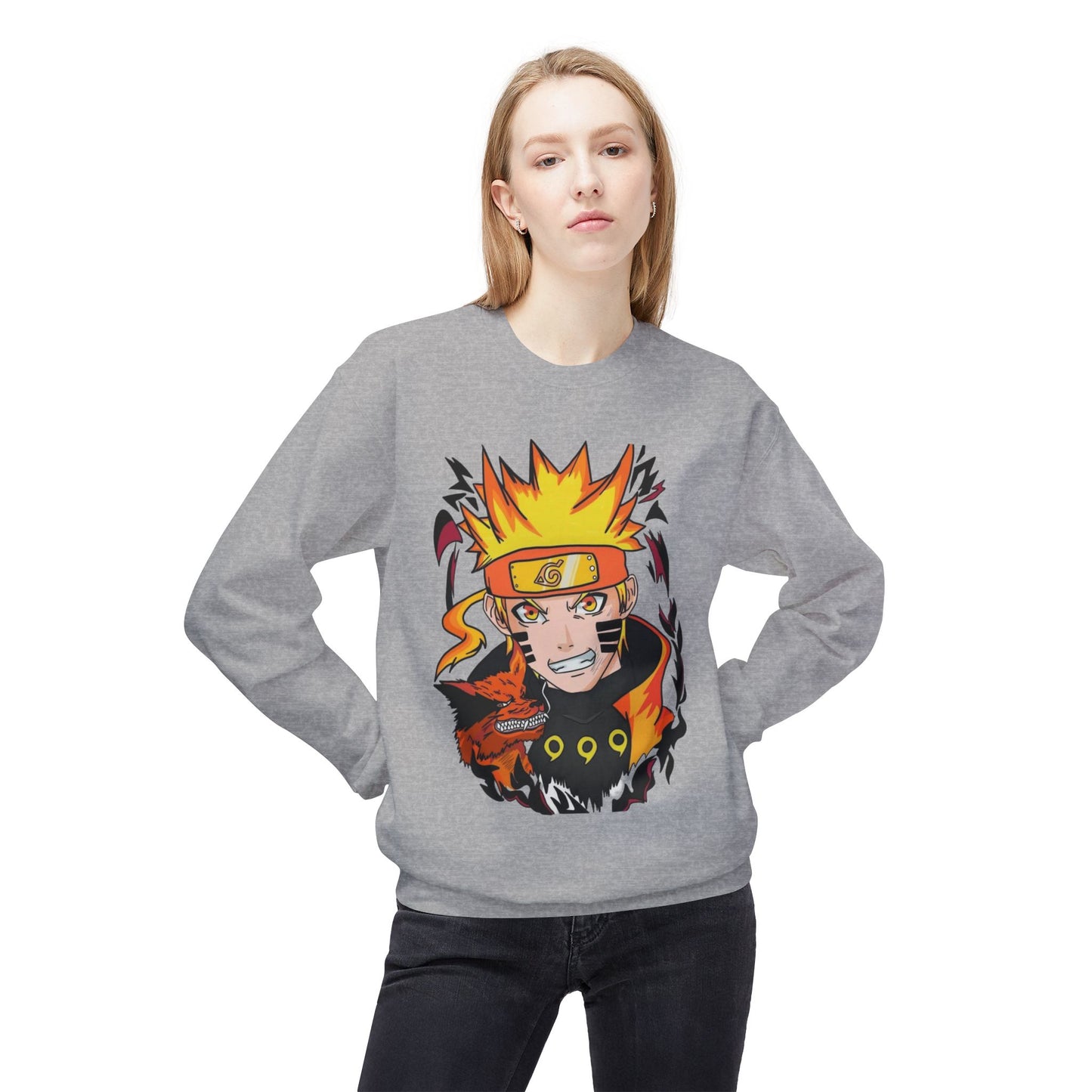 Naruto Inspired Unisex Crewneck Sweatshirt, Anime Sweatshirt, Gift for Fans, Cozy Fleece Pullover, Streetwear, Geek Aesthetic