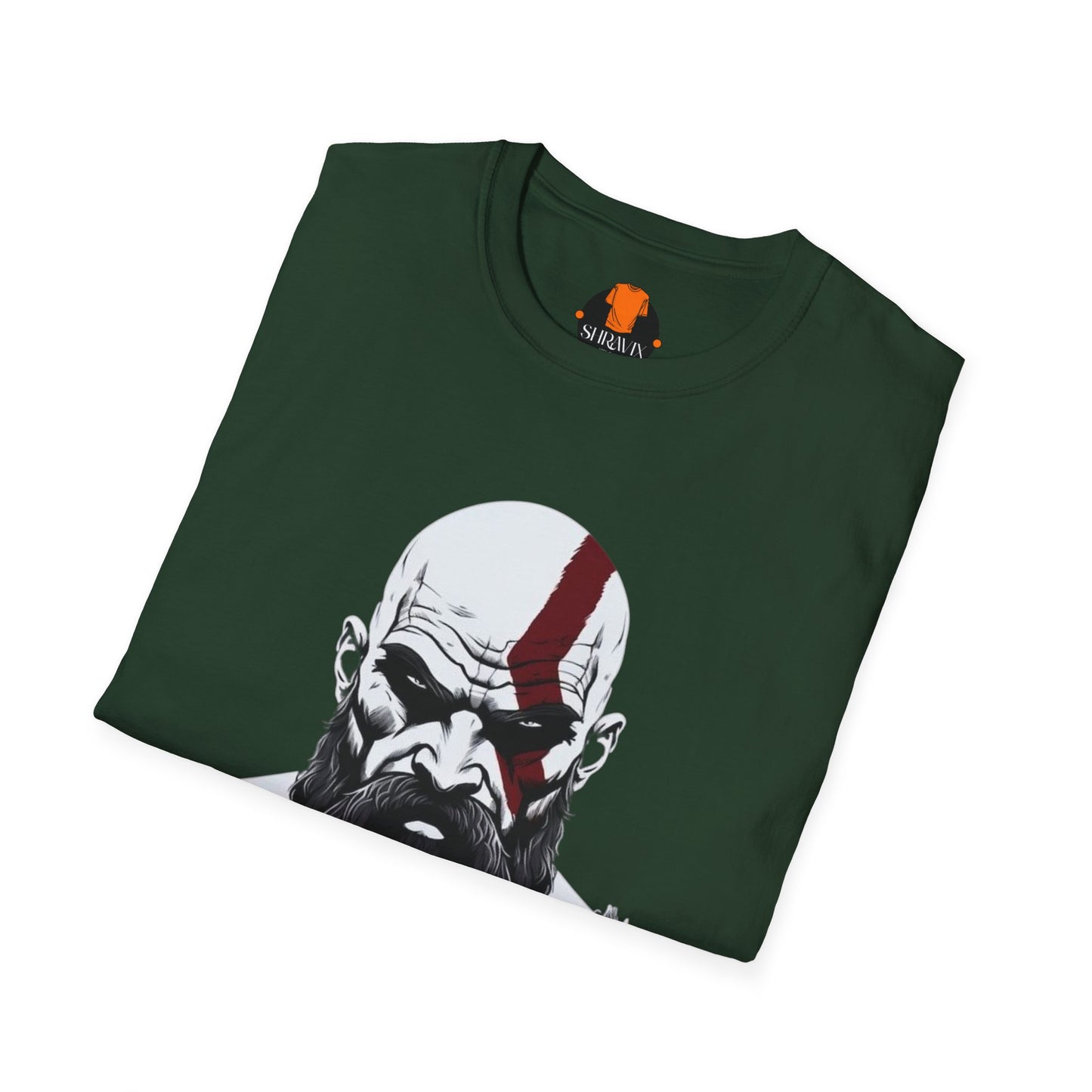 Kratos Inspired Unisex Softstyle T-Shirt, Gaming Tee, Geek Wear, Men's Graphic Tee, Gift for Gamers, Birthday Present, Casual Wear