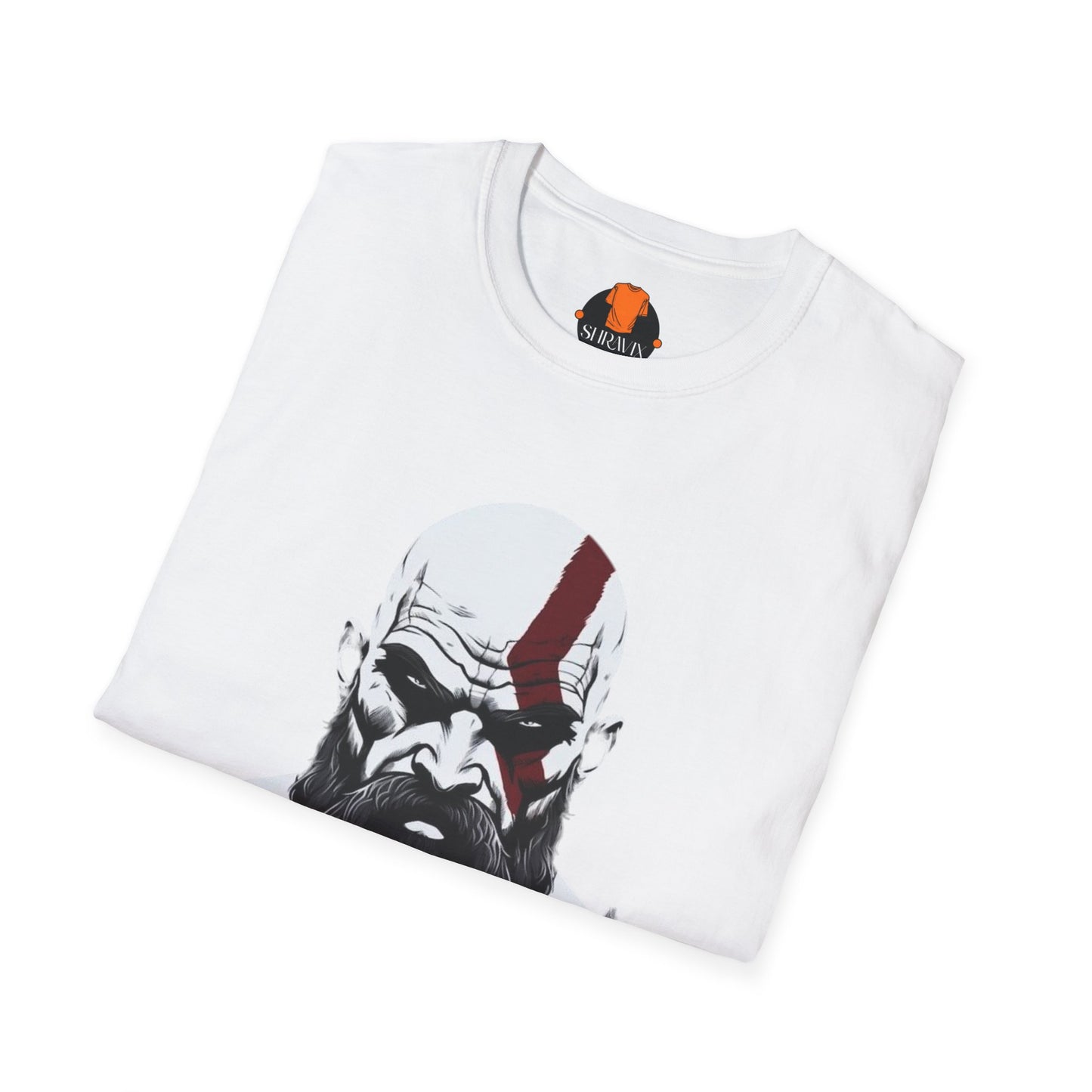 Kratos Inspired Unisex Softstyle T-Shirt, Gaming Tee, Geek Wear, Men's Graphic Tee, Gift for Gamers, Birthday Present, Casual Wear