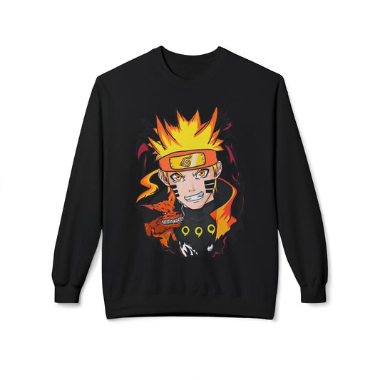 Naruto Inspired Unisex Crewneck Sweatshirt, Anime Sweatshirt, Gift for Fans, Cozy Fleece Pullover, Streetwear, Geek Aesthetic