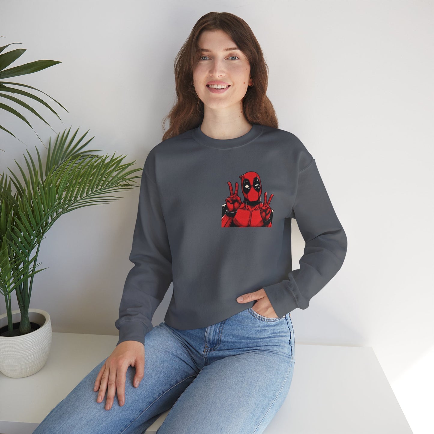 Deadpool Graphic Sweatshirt, Unisex Crewneck Sweatshirt for Comic Fans, Perfect for Casual Wear, Gift for Birthdays, Movie Nights, and [...]