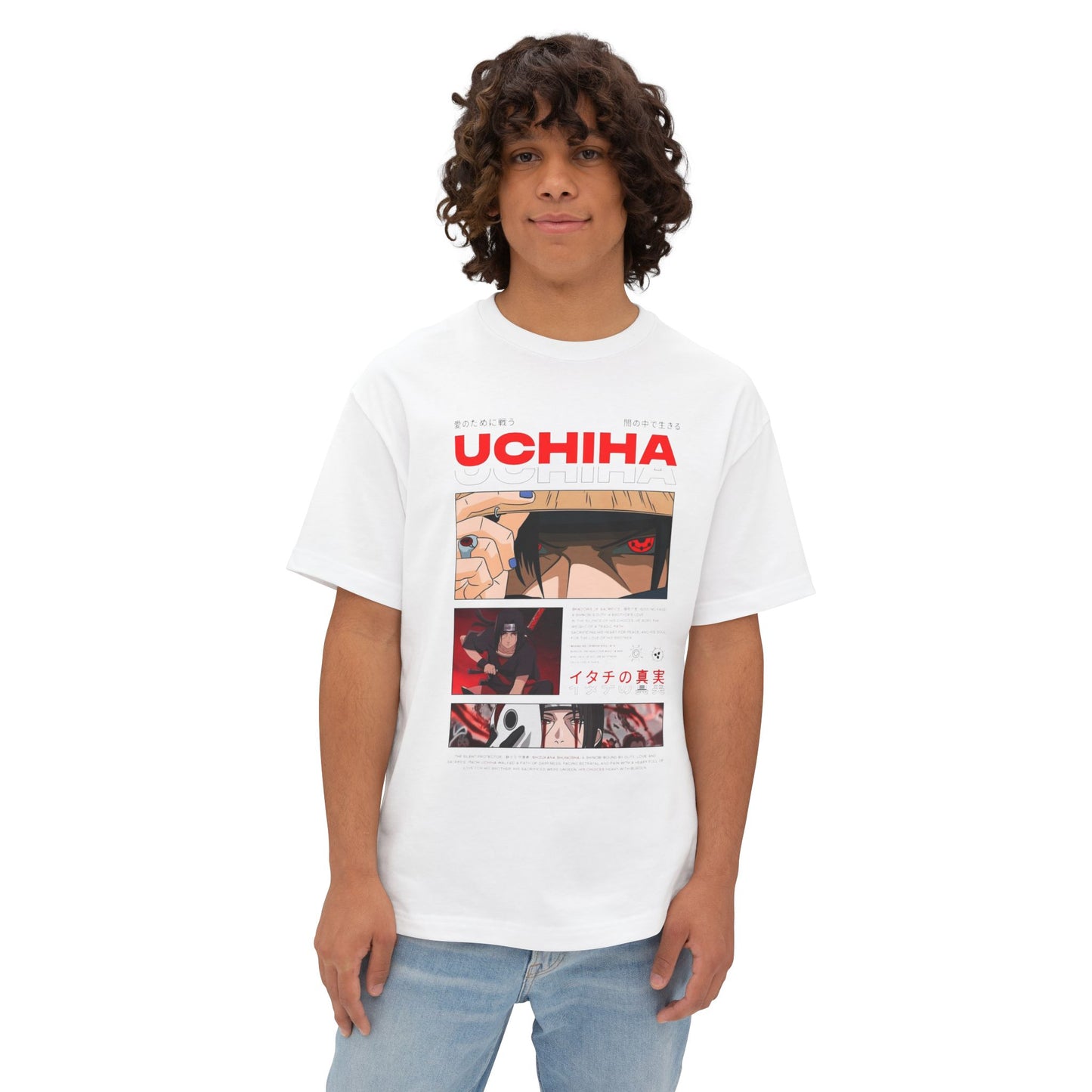 Stylish Uchiha Unisex Oversized Boxy Tee, Anime Fashion Shirt, Casual Wear for Fans, Anime Gift, Streetwear, Graphic Tee