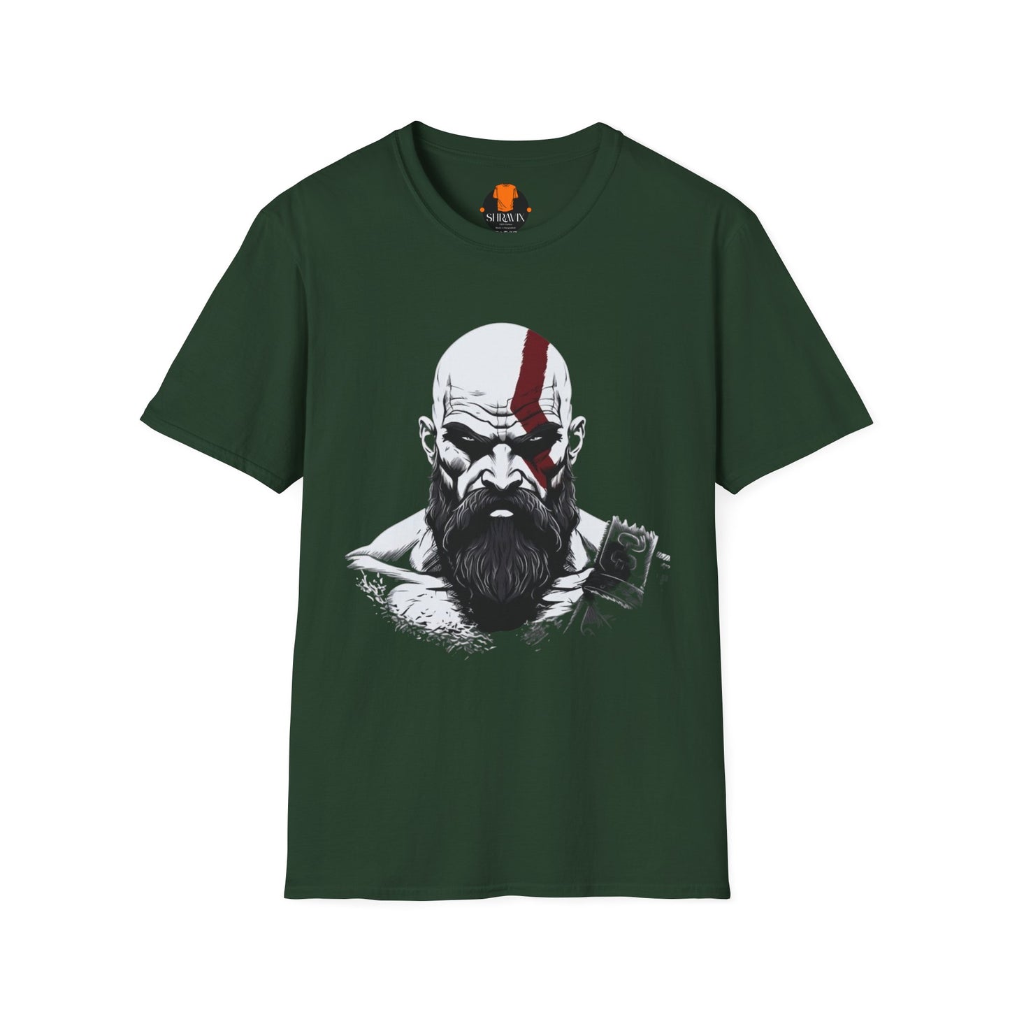 Kratos Inspired Unisex Softstyle T-Shirt, Gaming Tee, Geek Wear, Men's Graphic Tee, Gift for Gamers, Birthday Present, Casual Wear