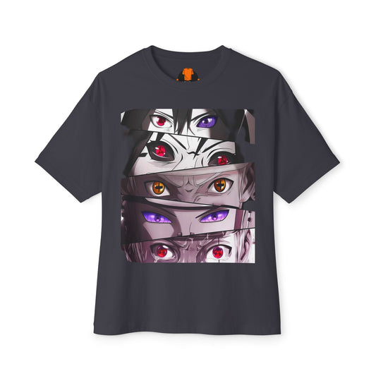 Anime Eyes Boxy Tee - Unisex Oversized T-Shirt, Gift for Nerds, Casual Fashion, Trendy Streetwear, Comfortable Everyday Wear