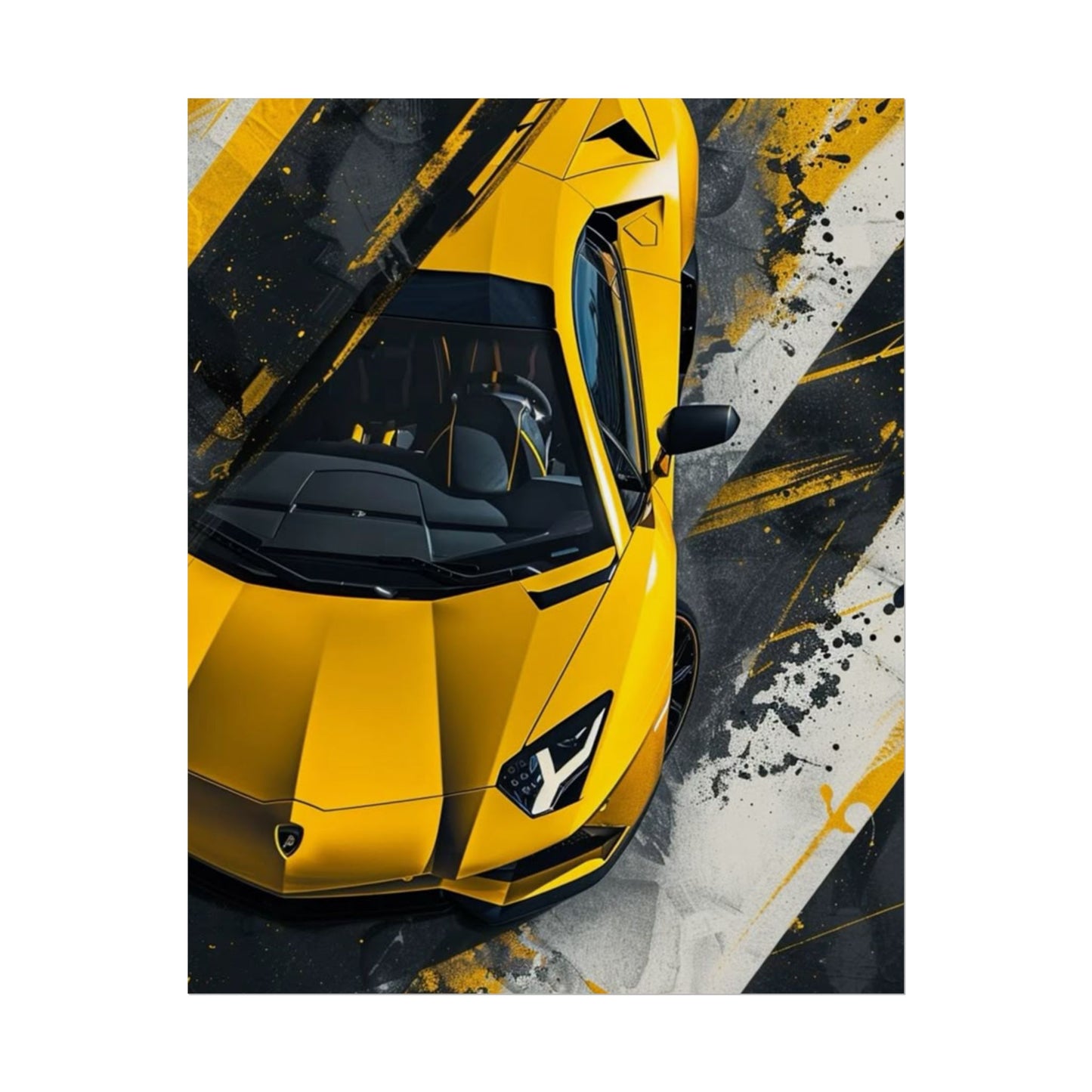 Lamborghini Yellow Rolled Posters, Car Decor, Art Wall Prints, Sports Car Gift, Automotive Wall Art