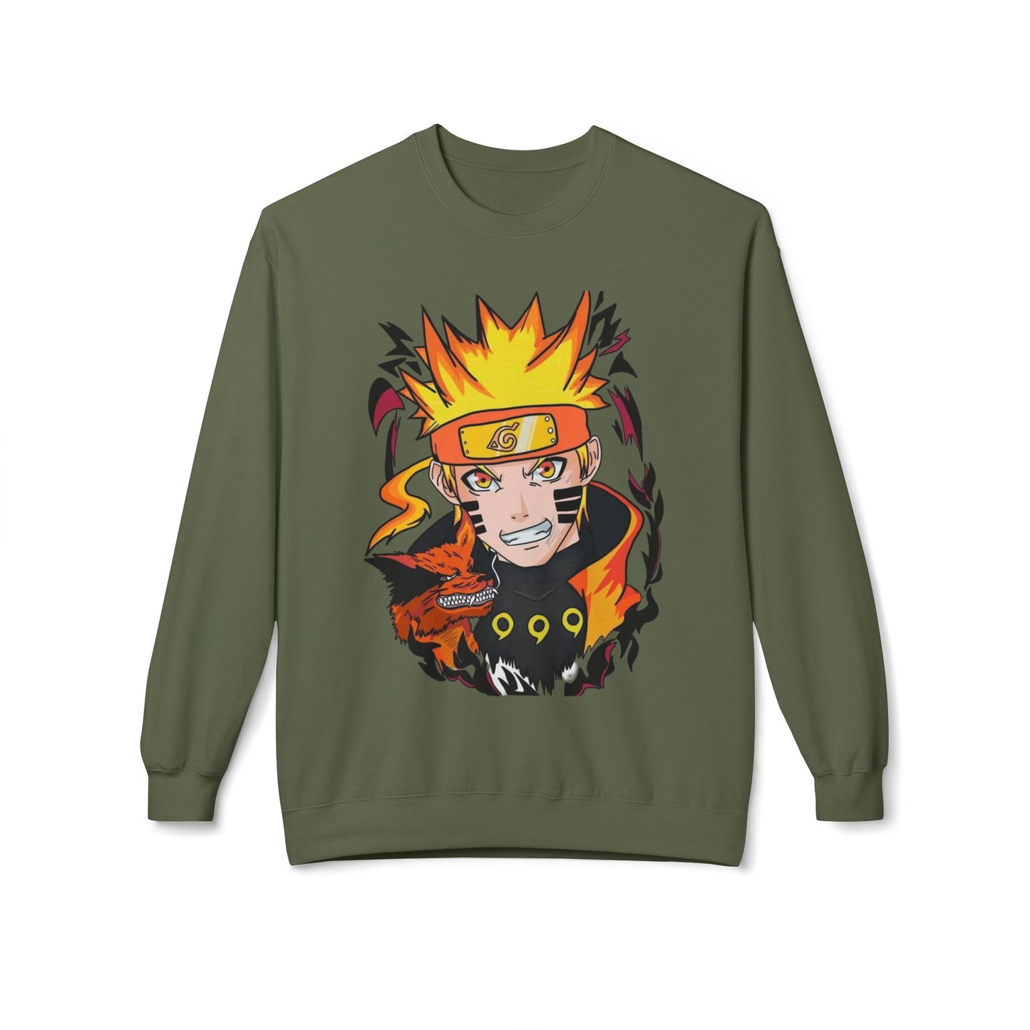 Naruto Inspired Unisex Crewneck Sweatshirt, Anime Sweatshirt, Gift for Fans, Cozy Fleece Pullover, Streetwear, Geek Aesthetic