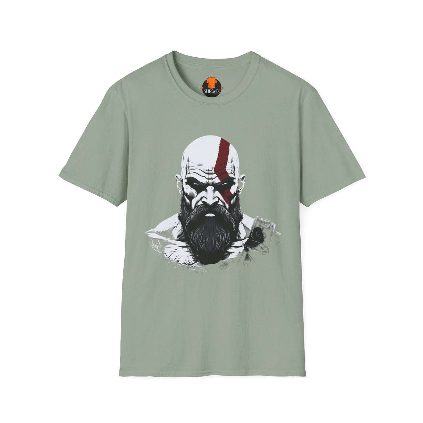 Kratos Inspired Unisex Softstyle T-Shirt, Gaming Tee, Geek Wear, Men's Graphic Tee, Gift for Gamers, Birthday Present, Casual Wear