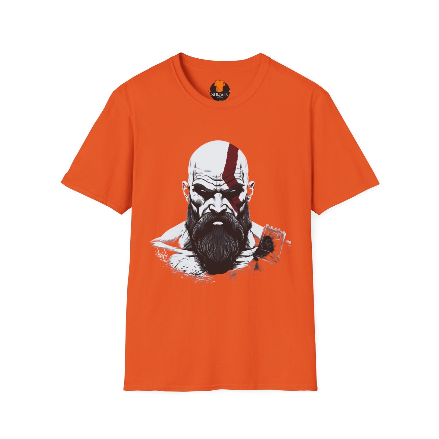 Kratos Inspired Unisex Softstyle T-Shirt, Gaming Tee, Geek Wear, Men's Graphic Tee, Gift for Gamers, Birthday Present, Casual Wear