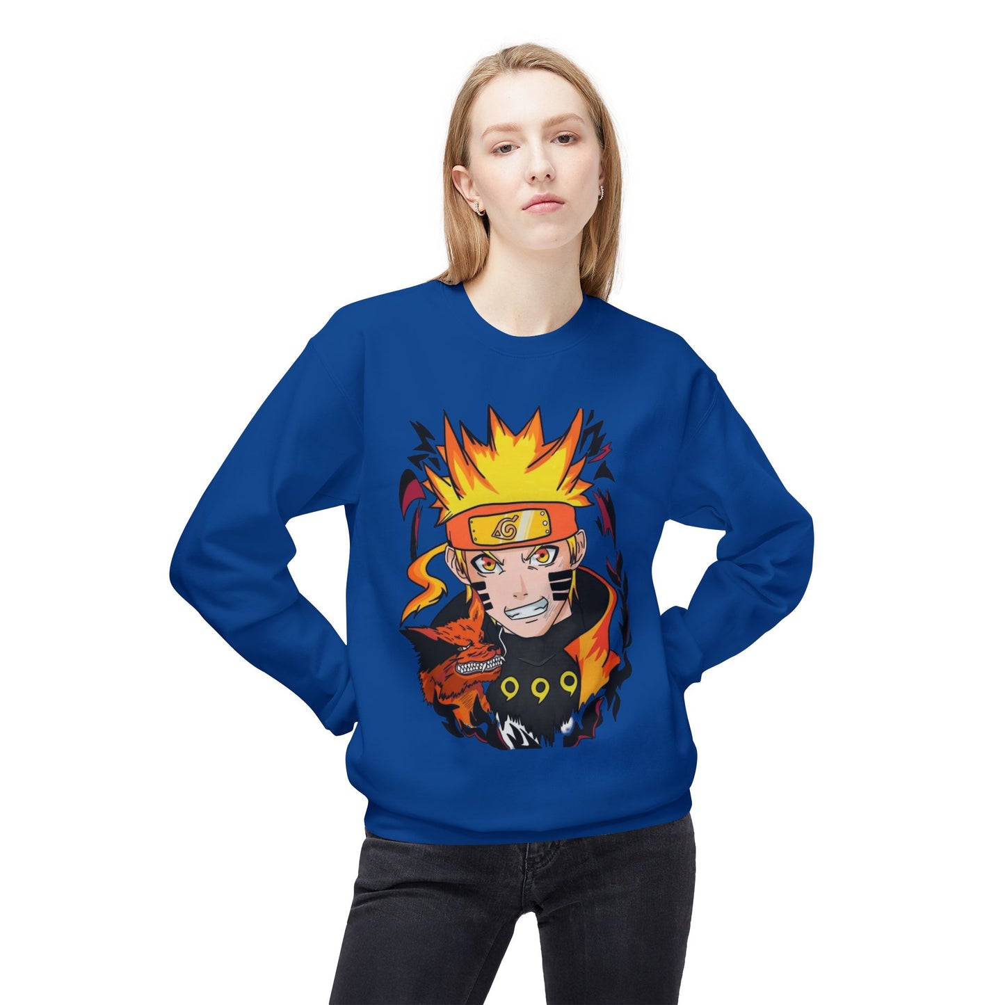 Naruto Inspired Unisex Crewneck Sweatshirt, Anime Sweatshirt, Gift for Fans, Cozy Fleece Pullover, Streetwear, Geek Aesthetic